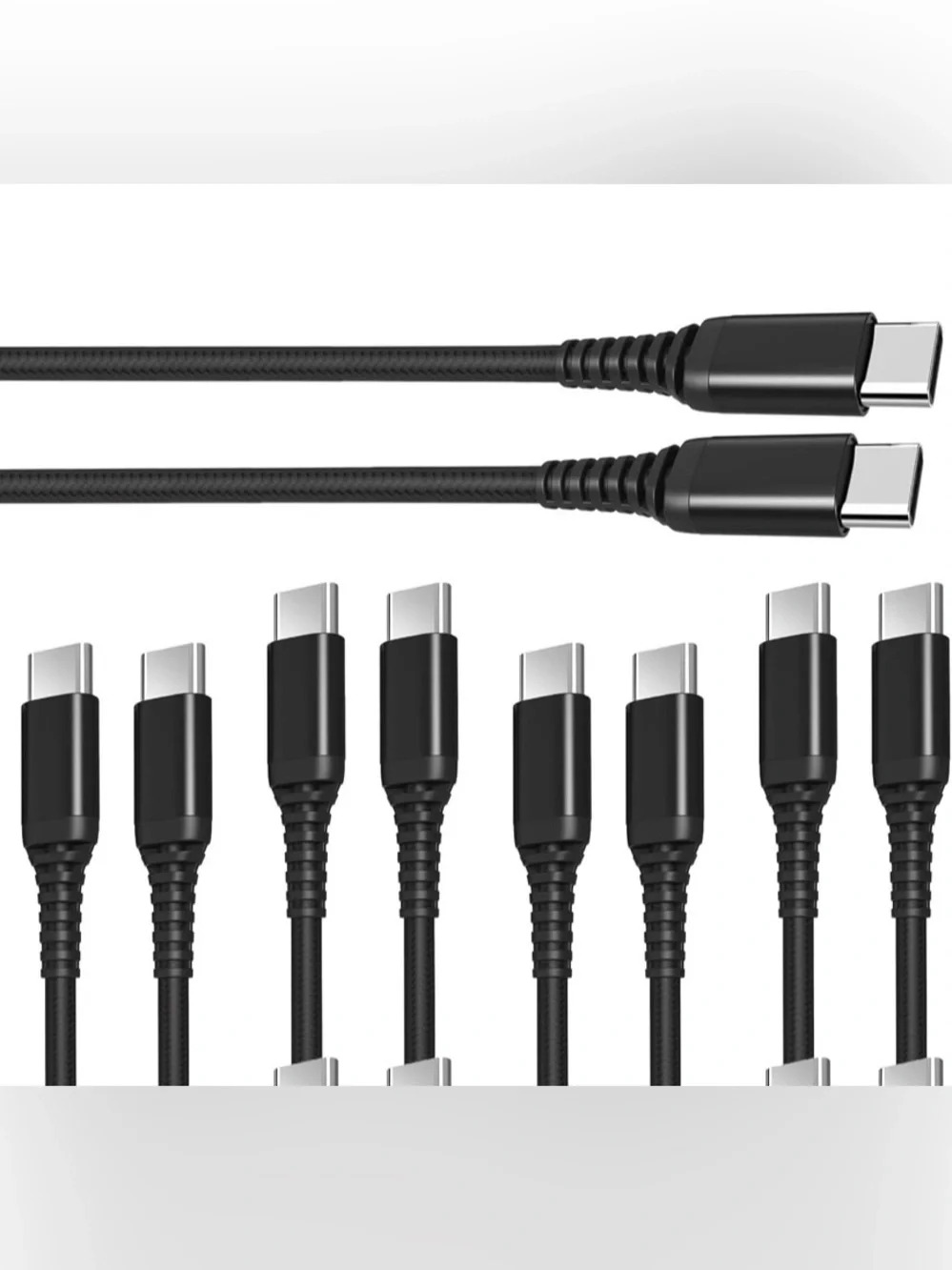 NEW 5-Pack USB Type C to USB C 60W PD Cable 6.6ft/2m USB TypeC Fast Charging Cor